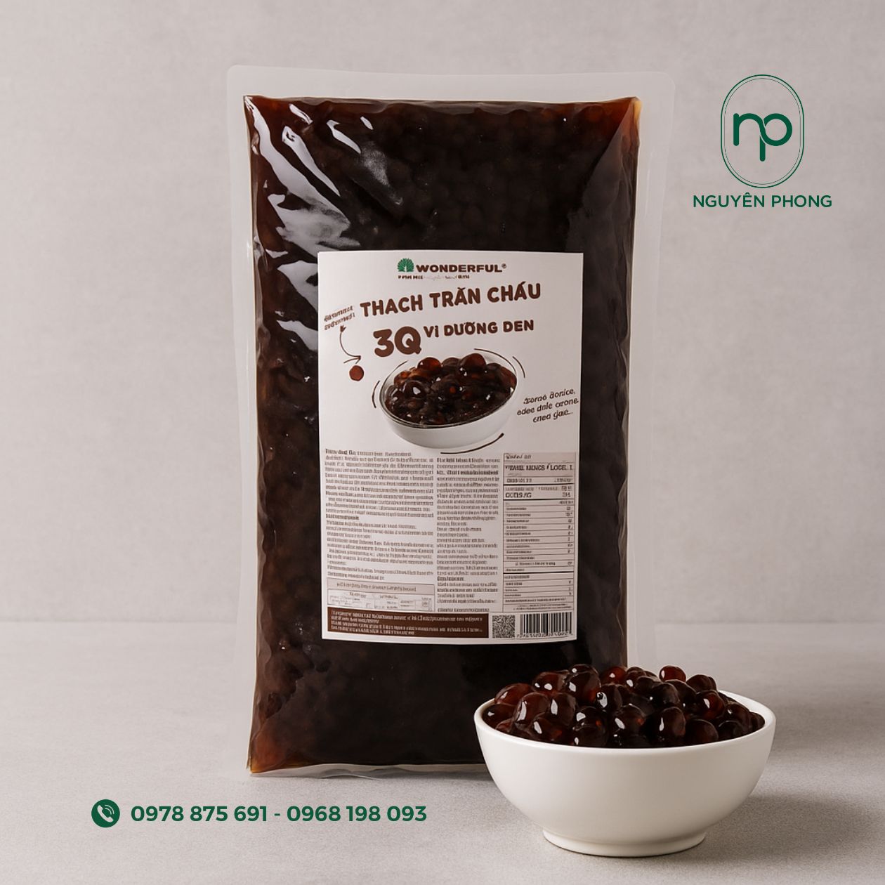 Mẫu tem dán trân châu đen giòn